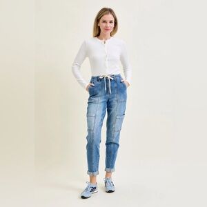 Judy Blue Darlene High Rise Cuffed Cargo Jogger